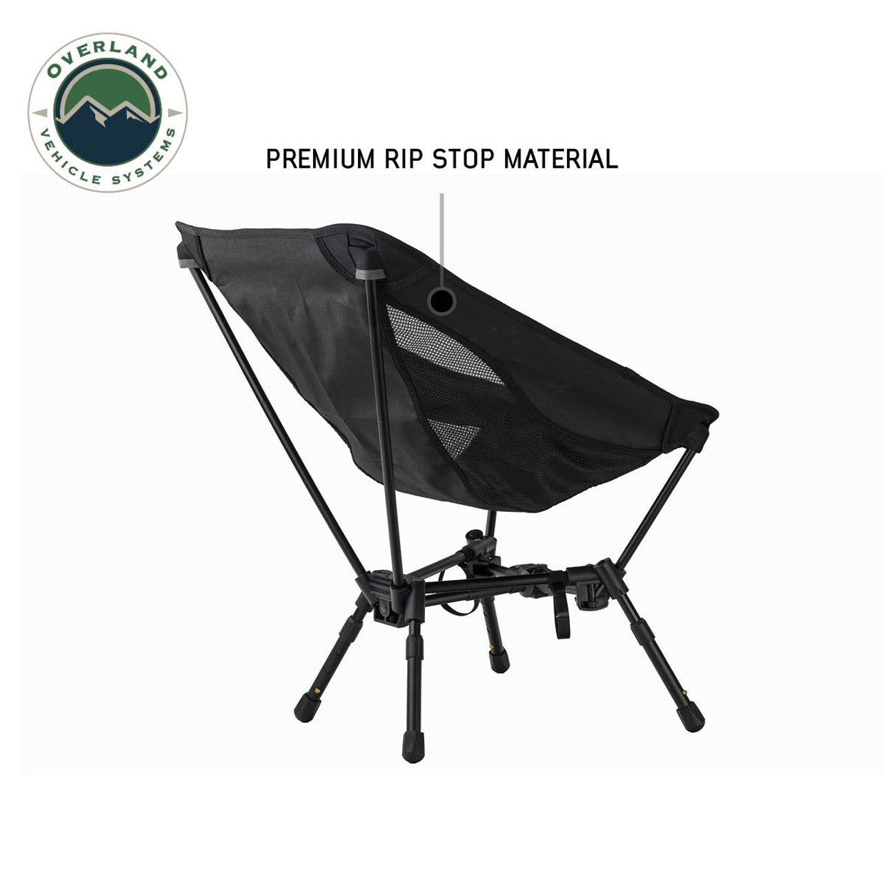 Overland Vehicle Systems Camping Chair, Collapsible Aluminum Frame w/Storage Bag