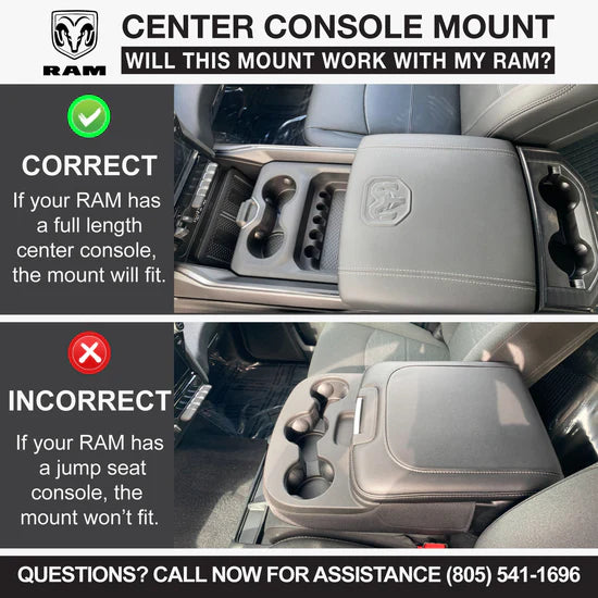 Ford, Chevy, GMC, and RAM TRX Trucks Rugged Radios Center Console Radio Mount for M1/RM45/RM60/GMR45