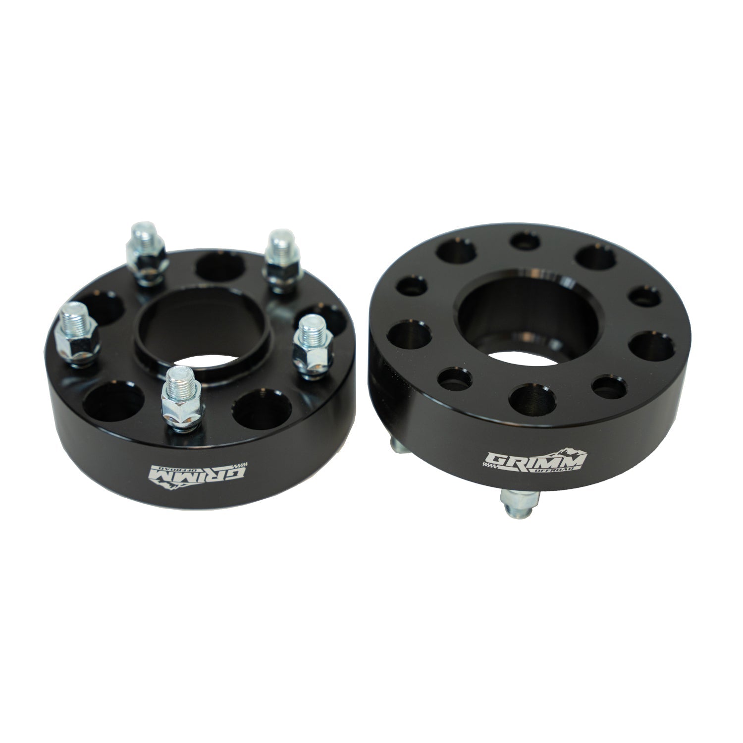 Jeep Wrangler JL 2018-2026 & Gladiator JT 2020-2026, Grimm OffRoad 5x5 1.75in Wheel Spacer Kit, M14x1.5 Studs, Black, view 2