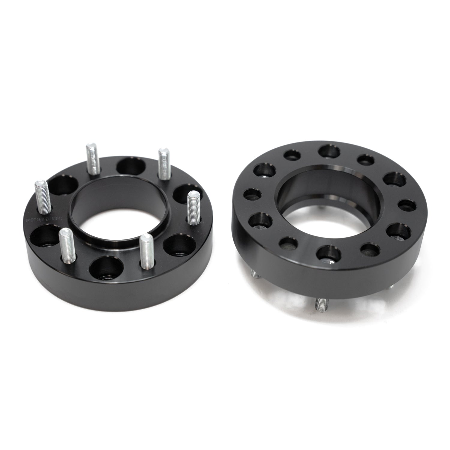 Ford Ranger 2019-2026 & Bronco 6th Gen 2021-2026, Grimm OffRoad 6x139.7 1.5in Wheel Spacer Kit, M12x1.5, Black, view 3