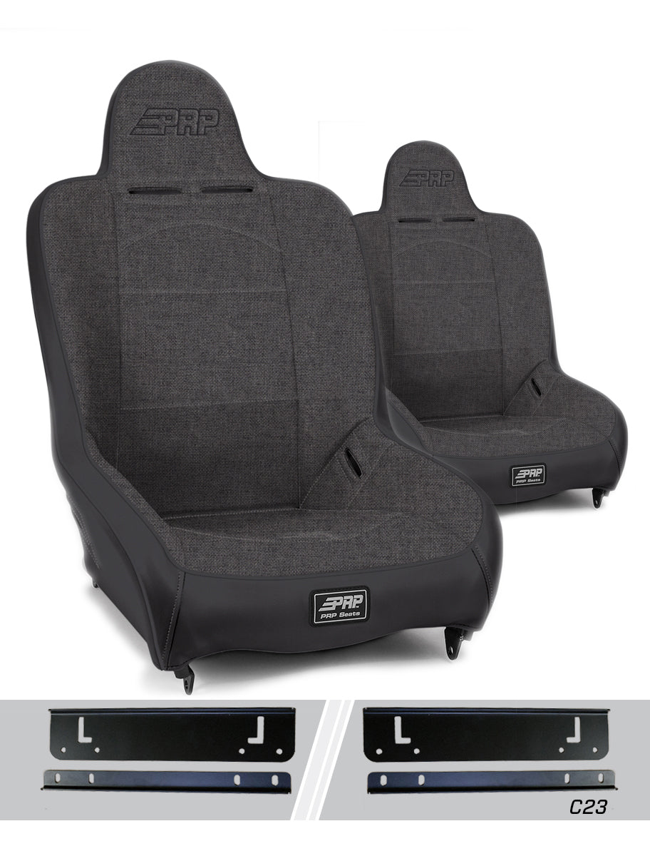 Jeep Wrangler TJ 1997-2002, PRP Premier High Back Suspension Seat Kit, Pair with Mounts