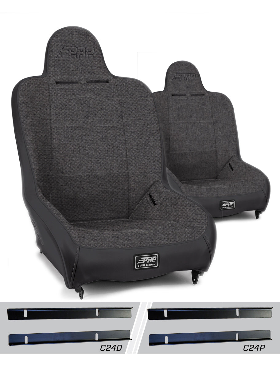 Jeep Wrangler TJ 2003-2006, PRP Premier High Back Suspension Seat Kit, Pair with Mounts