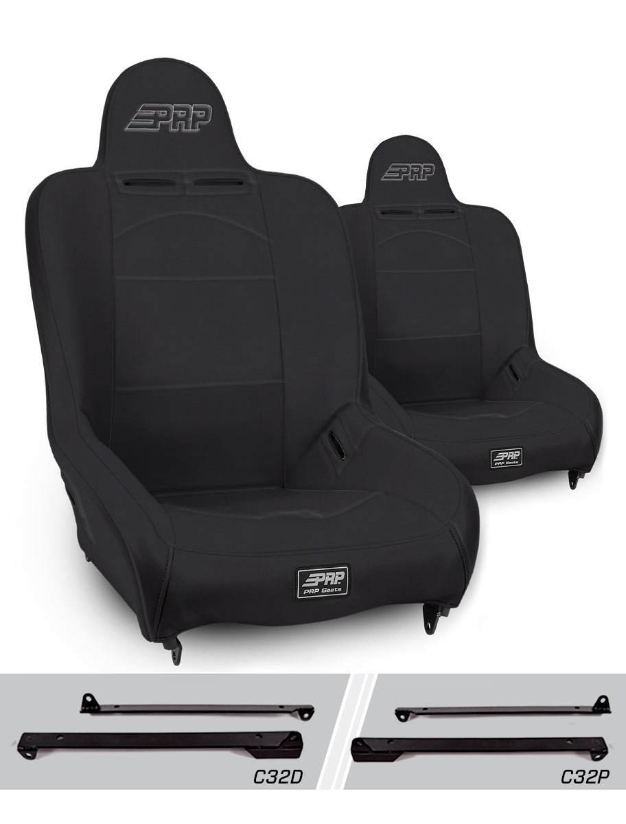 Jeep CJ7 1976-1986 & Wrangler YJ 1987-1995, PRP Premier High Back Suspension Seat Kit, Pair with Mounts, view 2