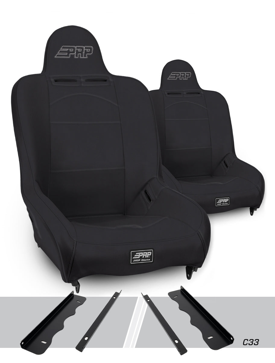 Jeep Cherokee XJ 1995-2001, PRP Premier High Back Suspension Seat Kit, Pair with Mounts, view 2
