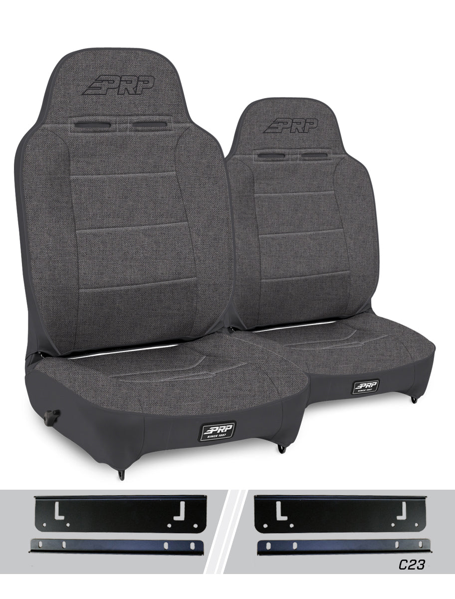 Jeep Wrangler TJ 1997-2002, PRP Enduro High Back Reclining Suspension Seat Kit, Pair with Mounts