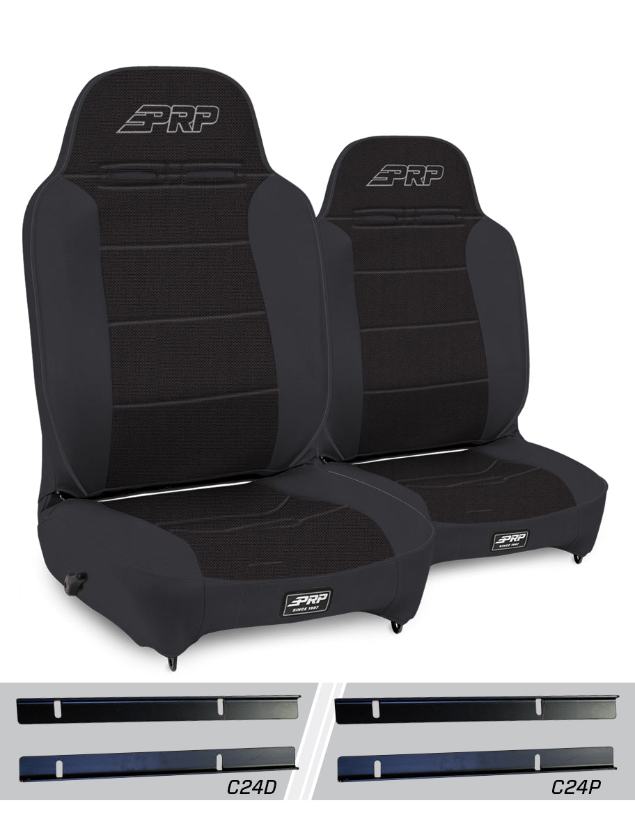 Jeep Wrangler TJ 2003-2006, PRP Enduro High Back Reclining Suspension Seat Kit, Pair with Mounts, view 2