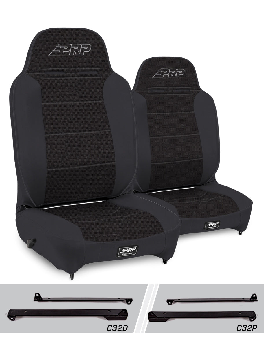 Jeep CJ7 1976-1986 & Wrangler YJ 1987-1995, PRP Enduro High Back Reclining Suspension Seat Kit, Pair with Mounts, view 2