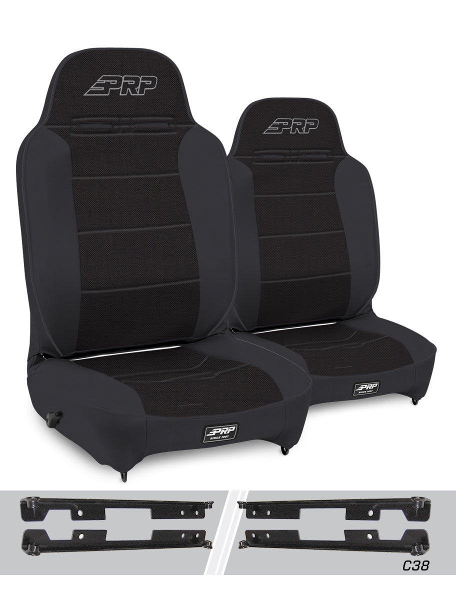 Jeep Wrangler JK 2007-2018, PRP Enduro High Back Reclining Suspension Seat Kit, Pair with Mounts, view 2