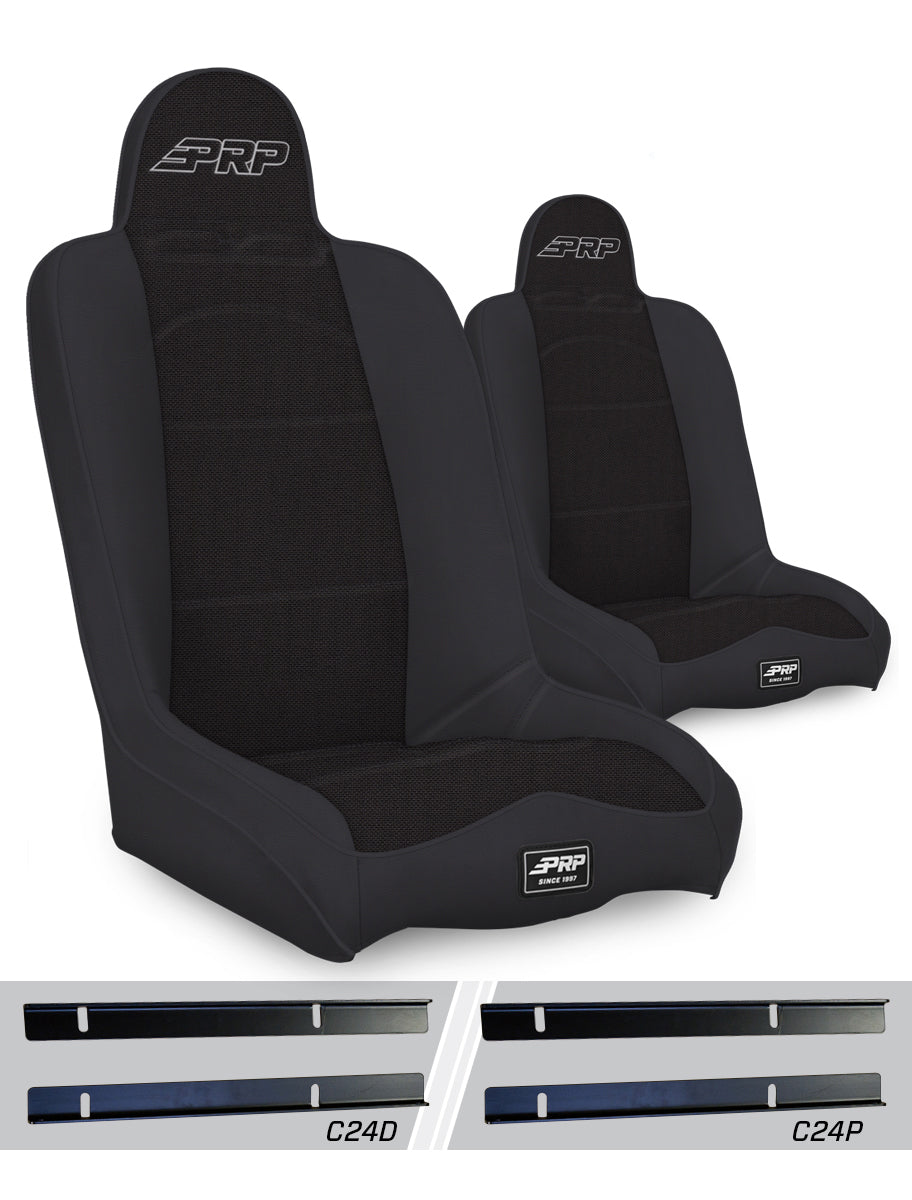 Jeep Wrangler TJ 2003-2006, PRP Daily Driver High Back Suspension Seat Kit, Pair with Mounts, view 2