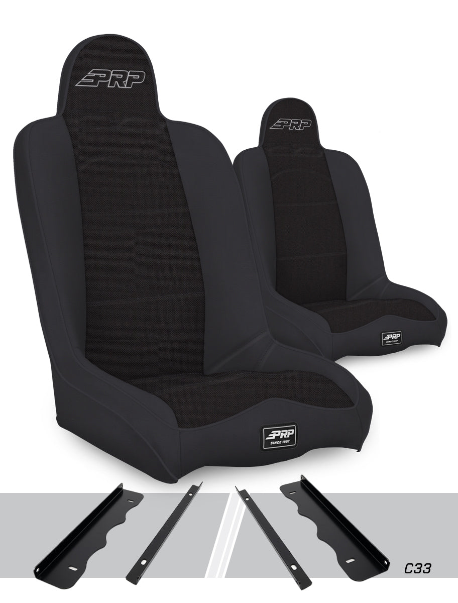 Jeep Cherokee XJ 1995-2001, PRP Daily Driver High Back Suspension Seat Kit, Pair with Mounts, view 2