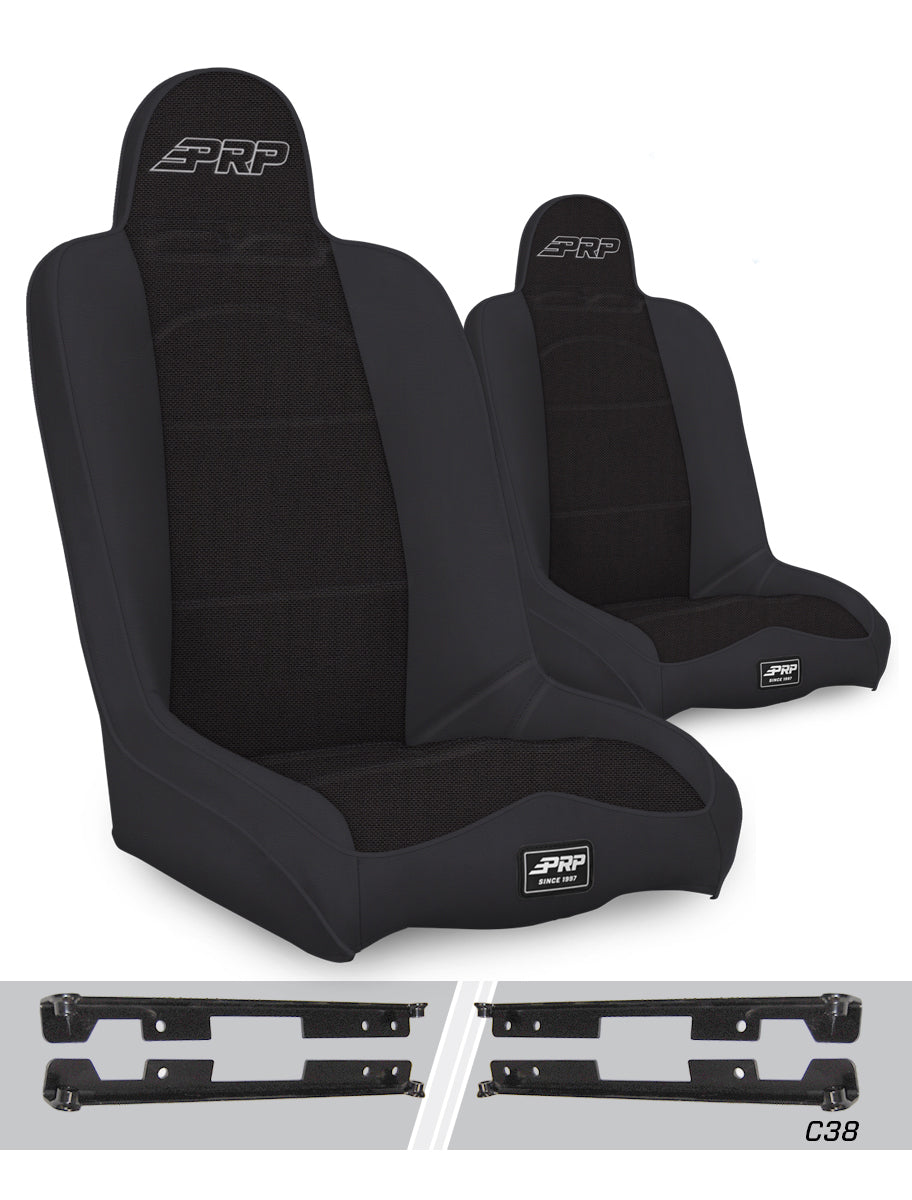 Jeep Wrangler JK/JKU 2007-2018, PRP Daily Driver High Back Suspension Seat Kit, Pair with Mounts, view 2