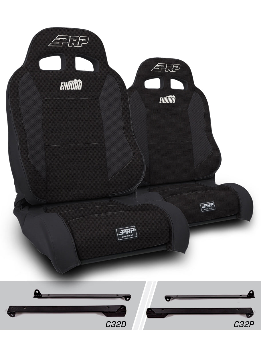 Jeep CJ7 1976-1986 & Wrangler YJ 1987-1995, PRP Enduro Elite Trek Edition Suspension Seat Kit, Pair with Mounts, view 2