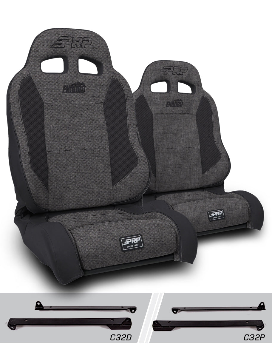 Jeep CJ7 1976-1986 & Wrangler YJ 1987-1995, PRP Enduro Elite Trek Edition Suspension Seat Kit, Pair with Mounts