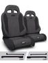 Jeep CJ7 1976-1986 & Wrangler YJ 1987-1995, PRP Enduro Elite Trek Edition Suspension Seat Kit, Pair with Mounts