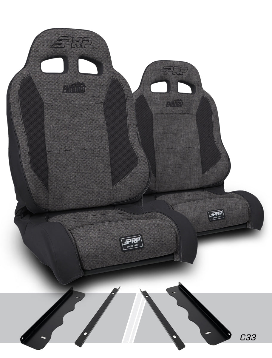 Jeep Cherokee XJ 1995-2001, PRP Enduro Elite Trek Edition Suspension Seat Kit, Pair with Mounts