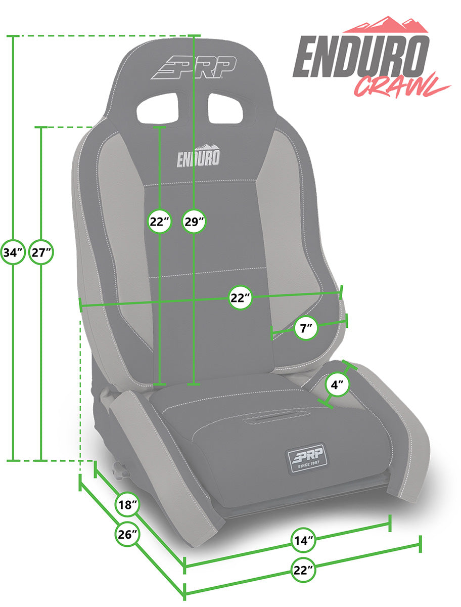 Jeep Wrangler TJ 1997-2002, PRP Enduro Elite Crawl Edition Suspension Seat Kit, Pair with Mounts, view 3