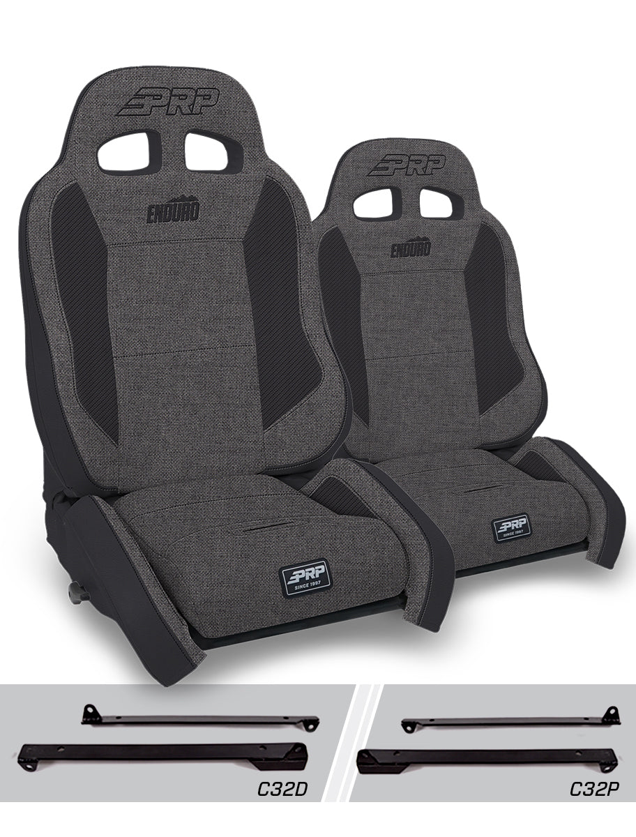 Jeep CJ7 1976-1986 & Wrangler YJ 1987-1995, PRP Enduro Elite Crawl Edition Suspension Seat Kit, Pair with Mounts