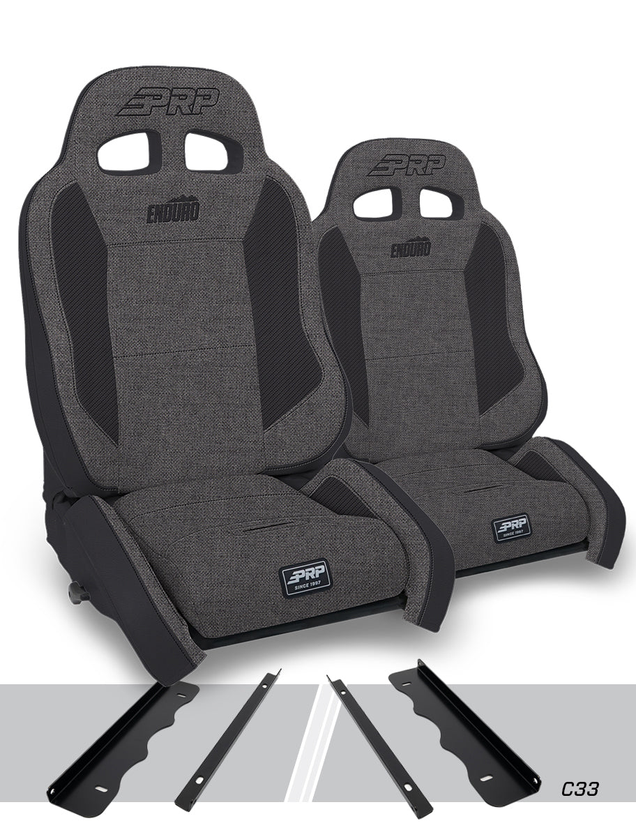 Jeep Cherokee XJ 1995-2001, PRP Enduro Elite Crawl Edition Suspension Seat Kit, Pair with Mounts