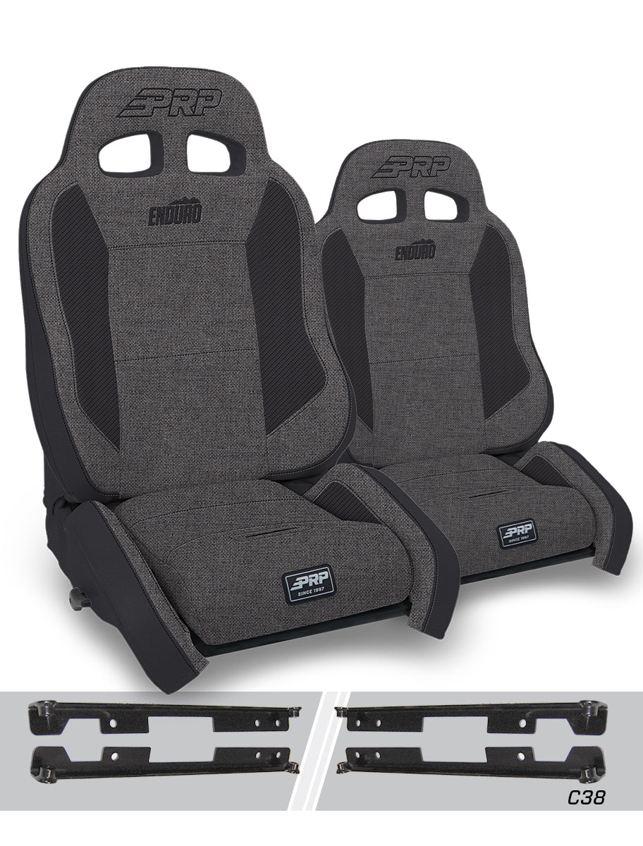 Jeep Wrangler JK 2007-2018, PRP Enduro Elite Crawl Edition Suspension Seat Kit, Pair with Mounts