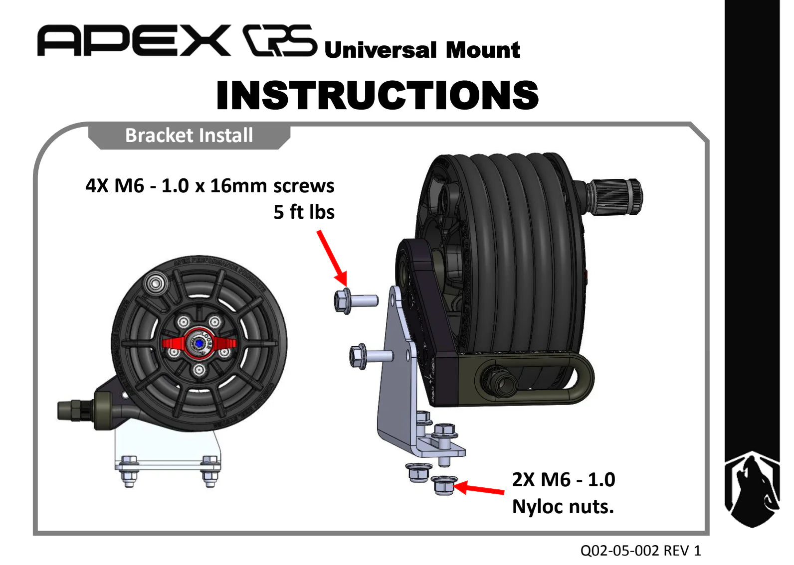 APEX Compact Air Hose Reel System (CRS) Universal Mounting Bracket