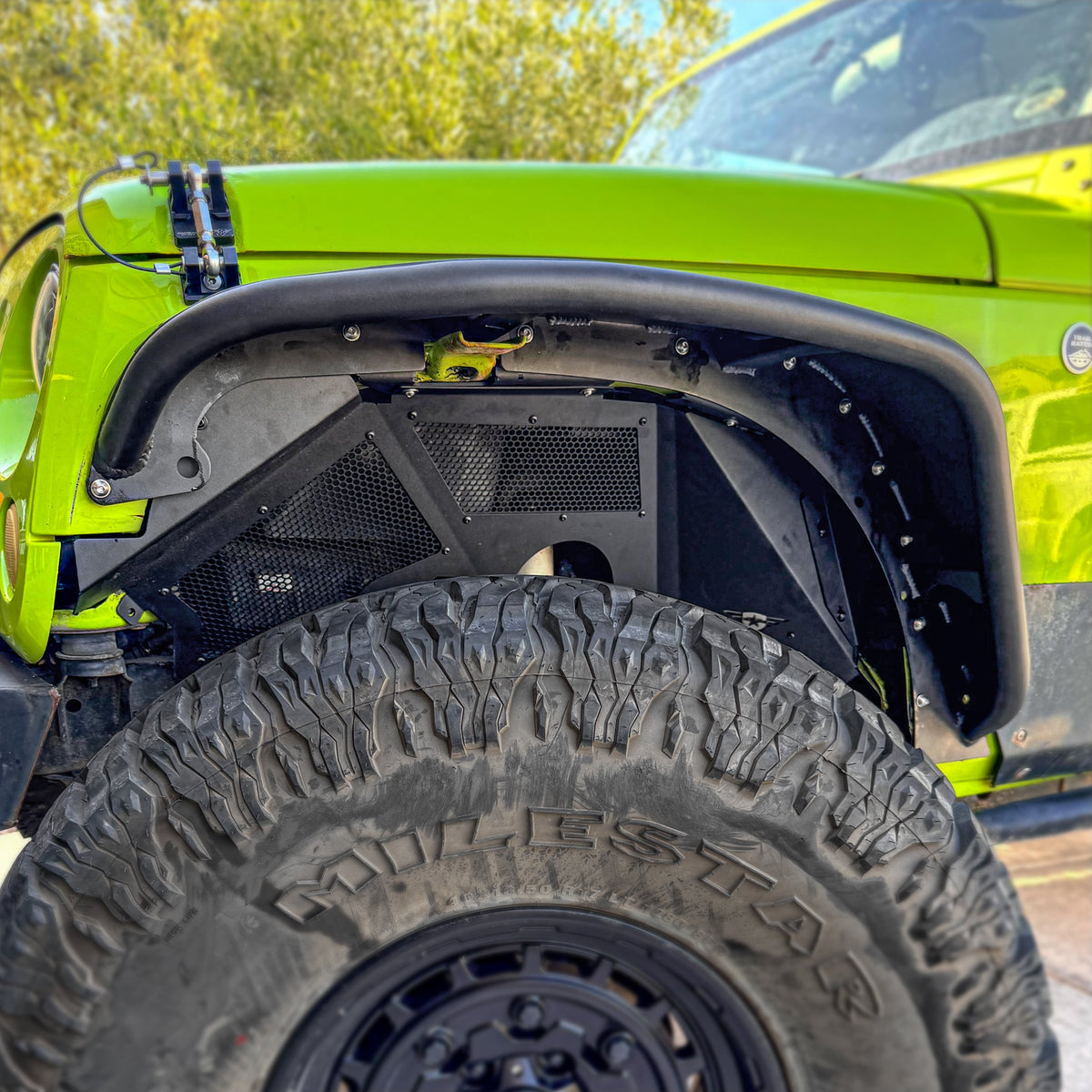 Jeep Wrangler JK 2007-2018, Combat Off Road Battle Ready Max Flow Aluminum Inner Fenders, Front, view 4