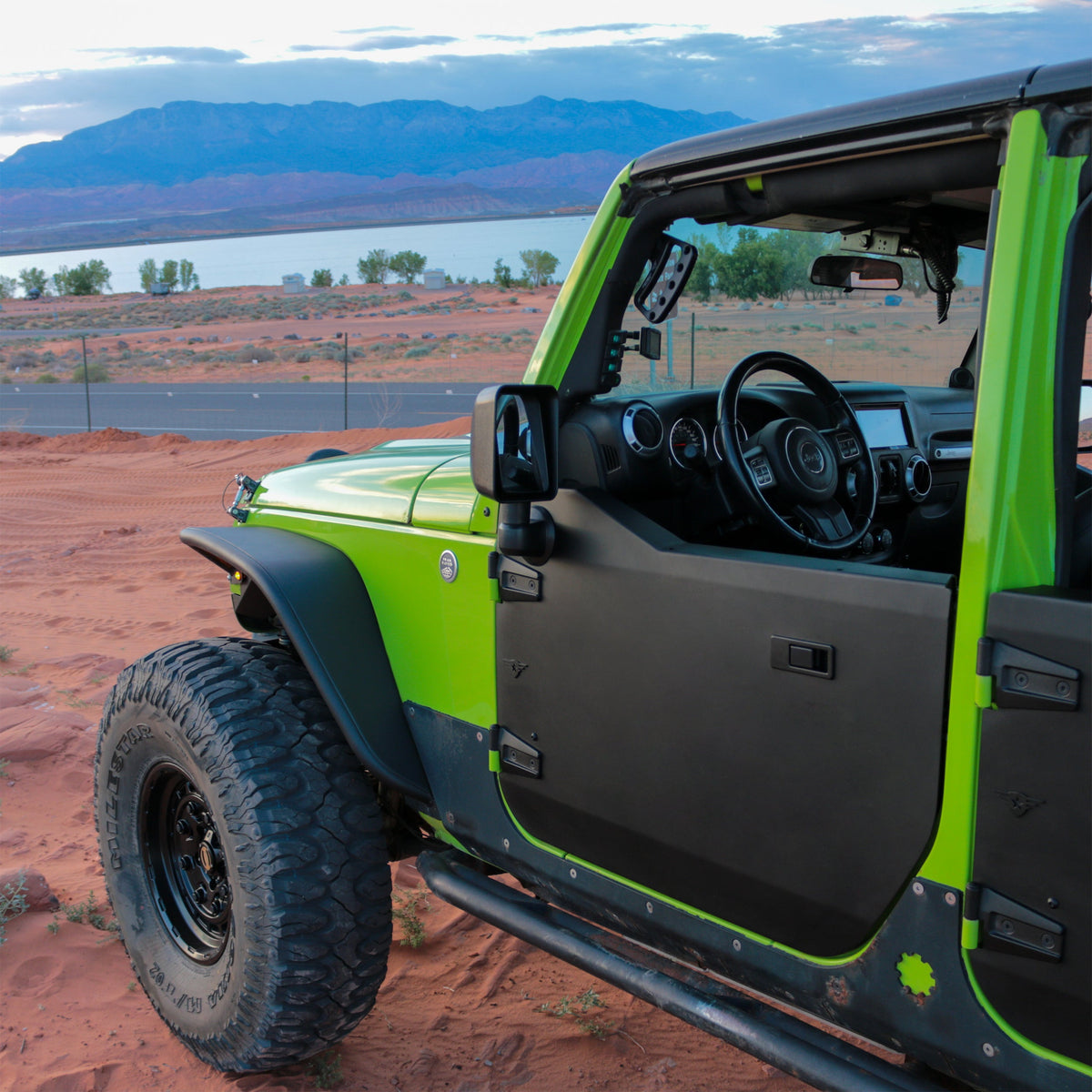 Jeep Wrangler JK 2007-2018, Combat Off Road Full Metal Jacket Aluminum Half Doors, Front Pair, Raw, view 7