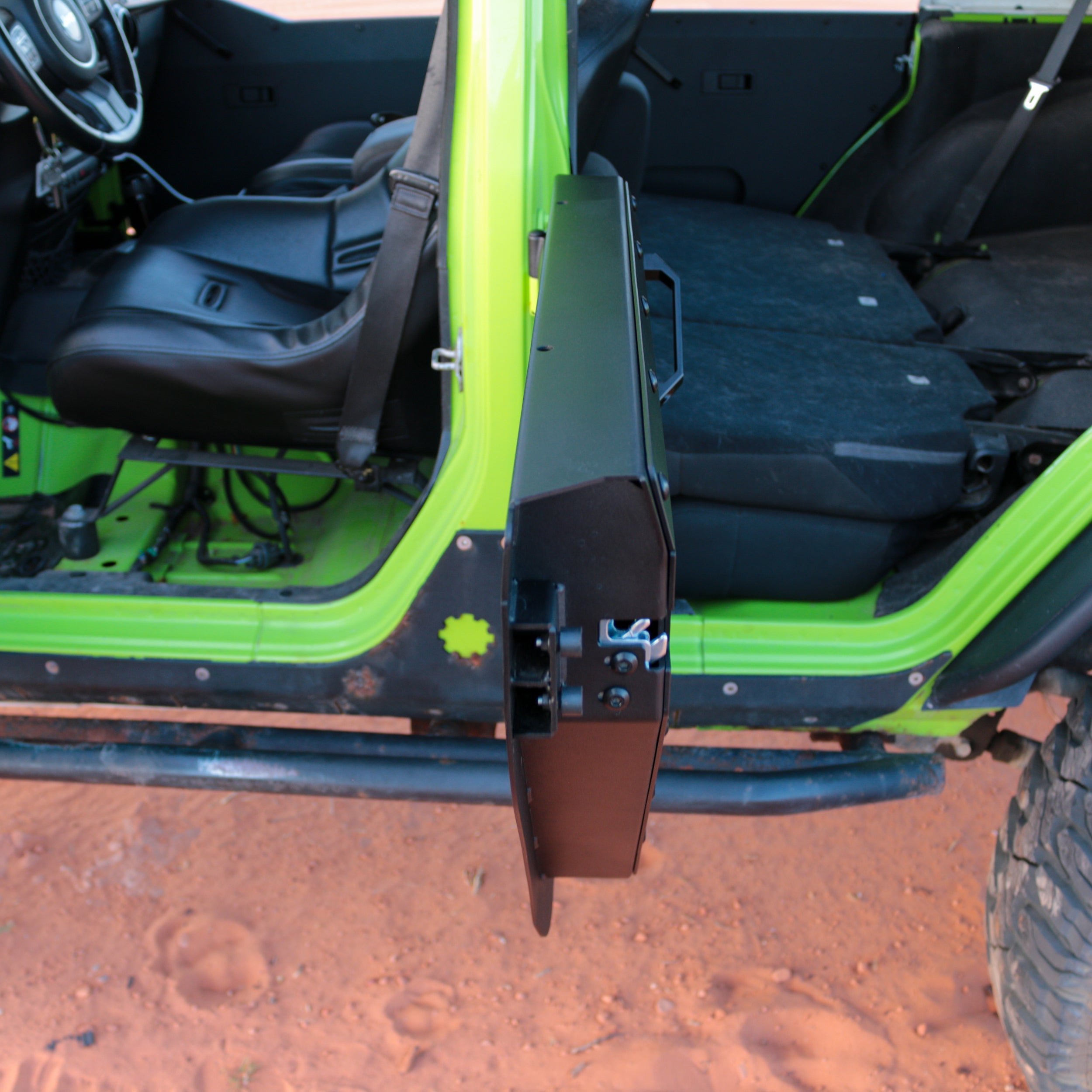 Jeep Wrangler JK Unlimited 2007-2018, Combat Off Road Full Metal Jacket Aluminum Half Doors, Rear Pair, Raw, view 6