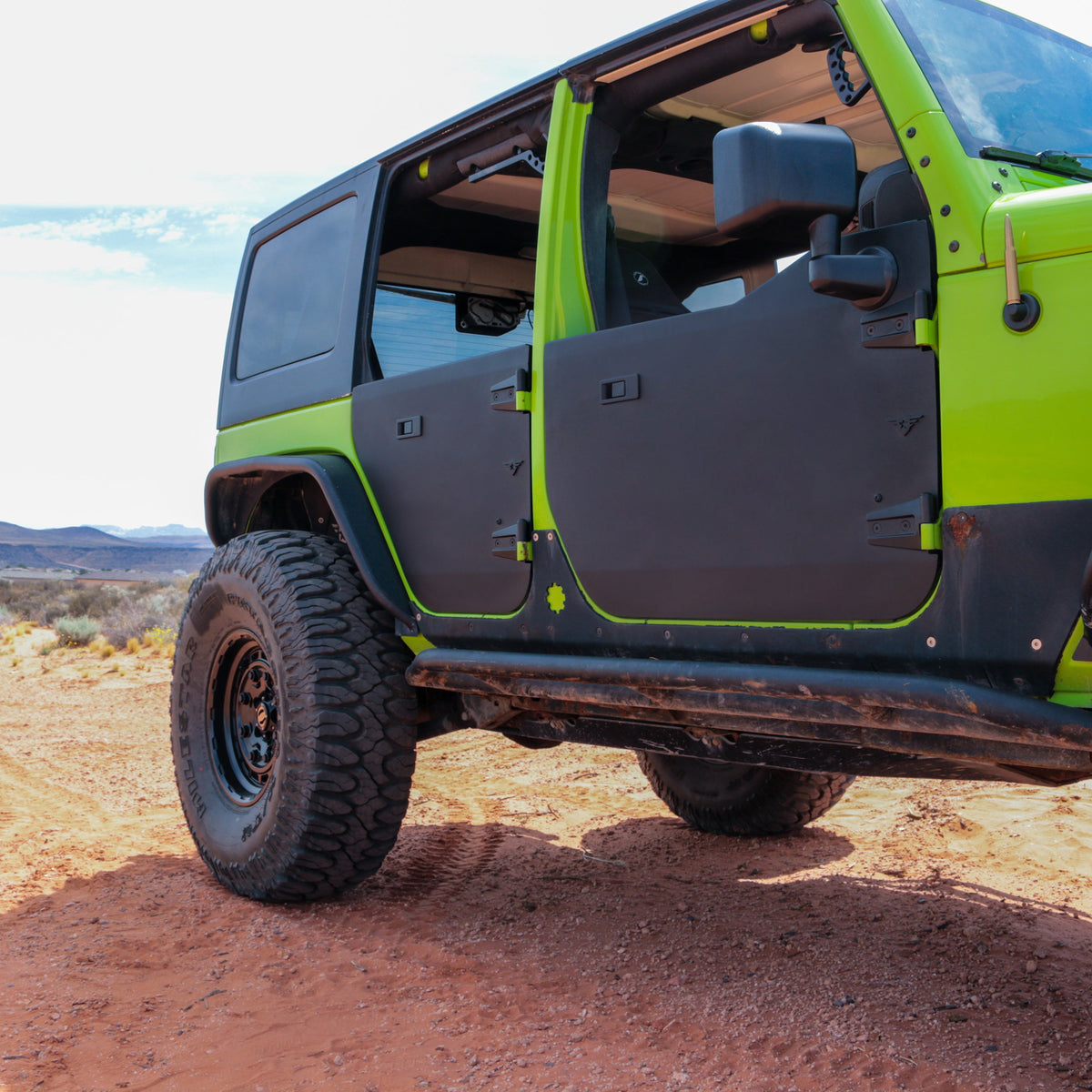 Jeep Wrangler JK 2007-2018, Combat Off Road Full Metal Jacket Aluminum Half Doors, Front Pair, Raw, view 5