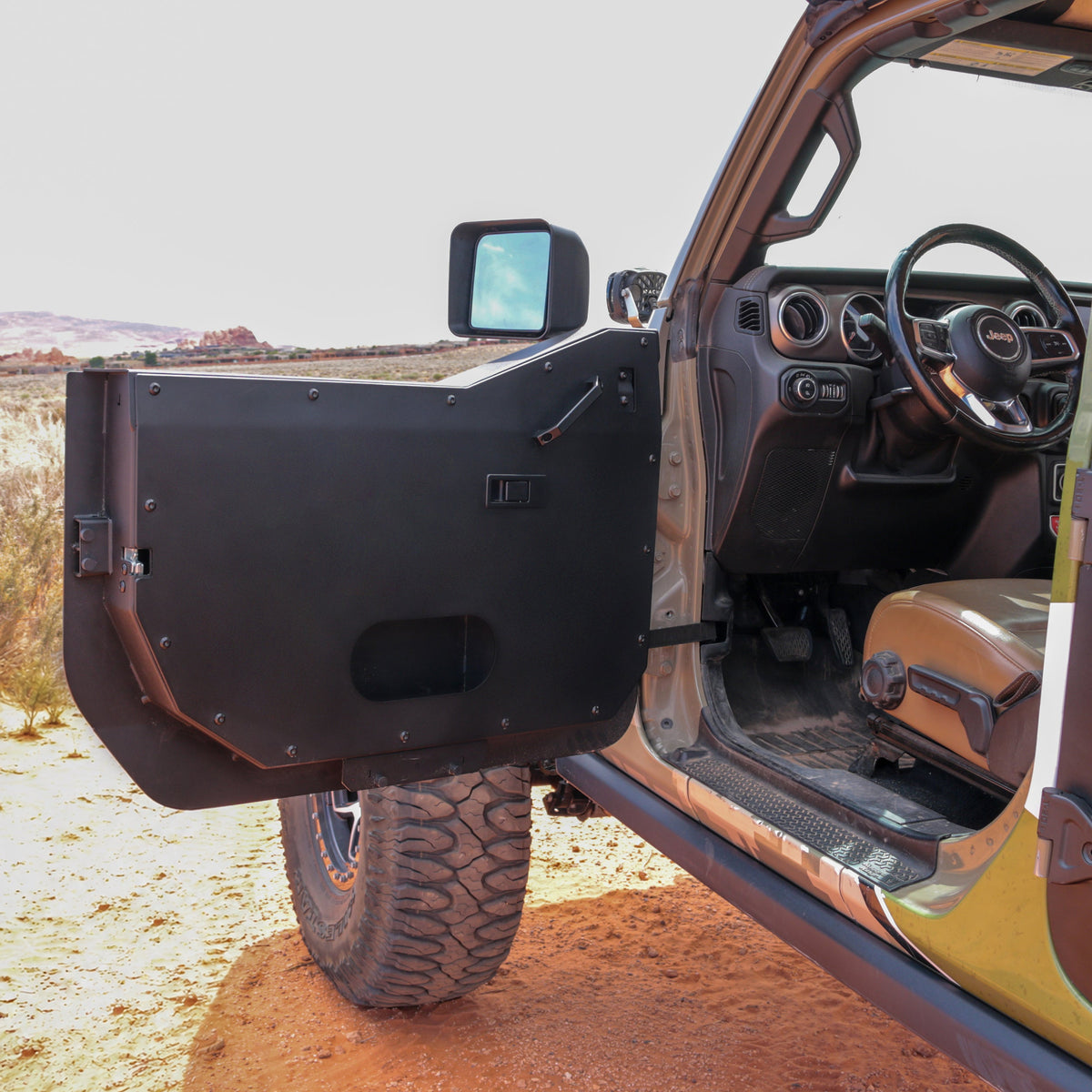 Jeep Gladiator JT 2020-2026, Combat Off Road Full Metal Jacket Aluminum Half Doors, Front Pair, Raw, view 5