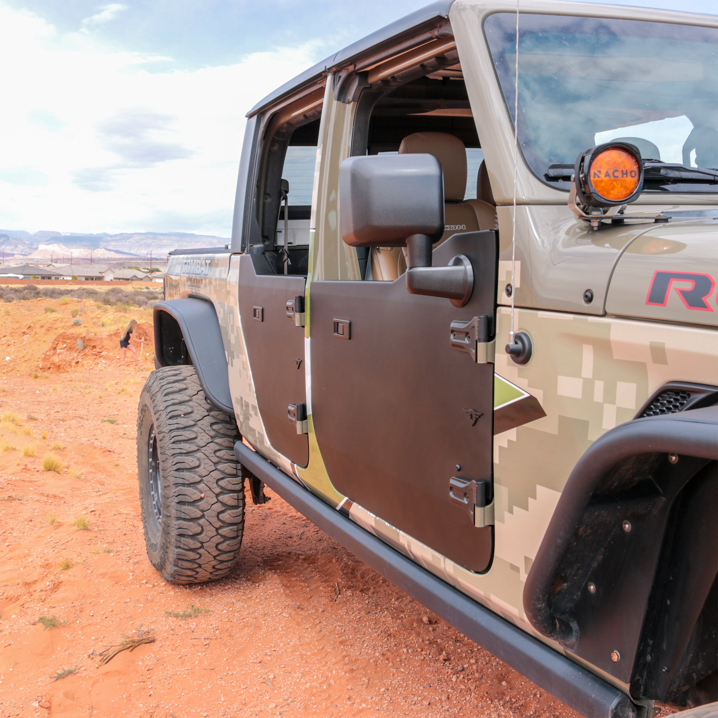 Jeep Gladiator JT 2020-2026, Combat Off Road Full Metal Jacket Aluminum Half Doors, Front Pair, Raw, view 7