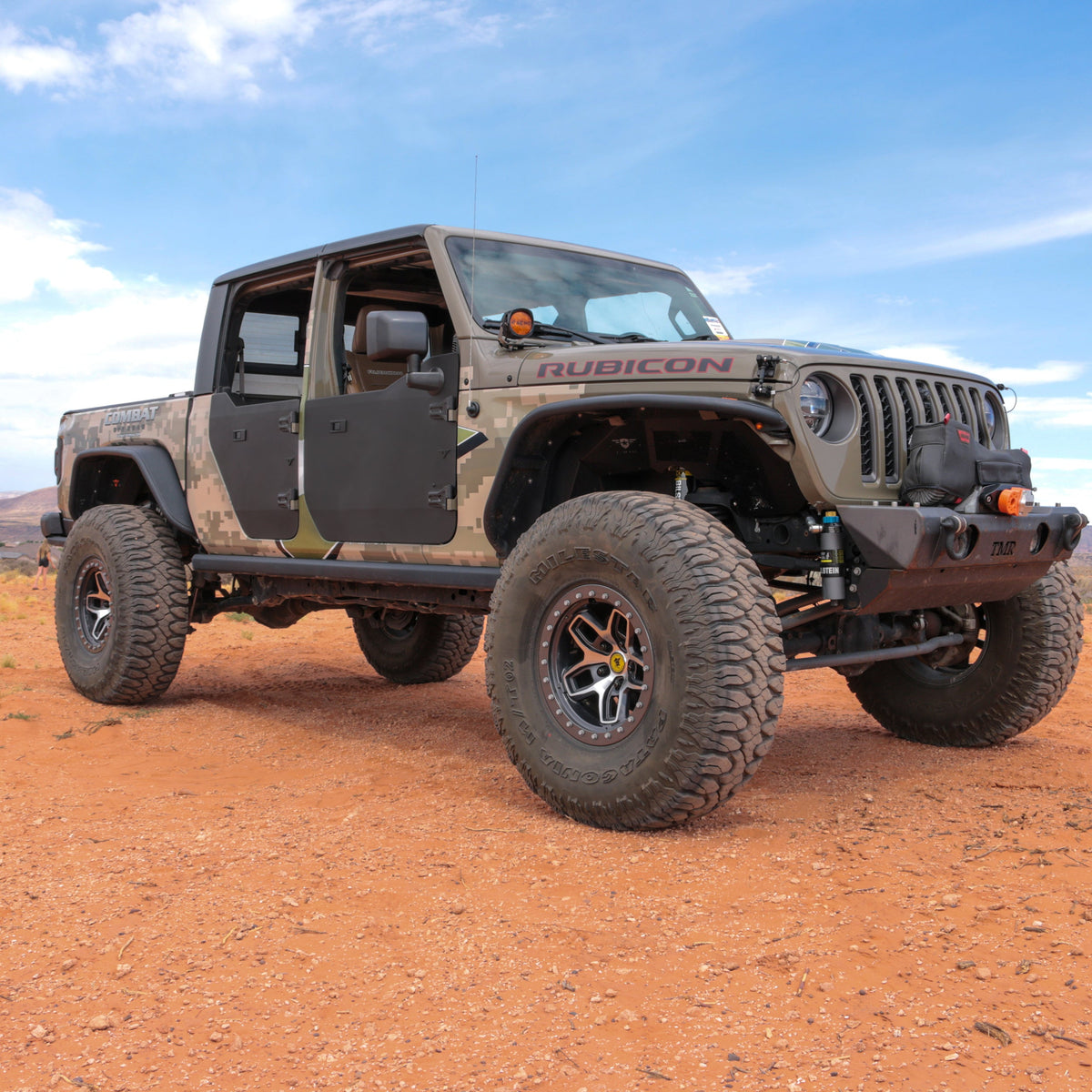 Jeep Gladiator JT 2020-2026, Combat Off Road Full Metal Jacket Aluminum Half Doors, Rear Pair, Raw, view 7
