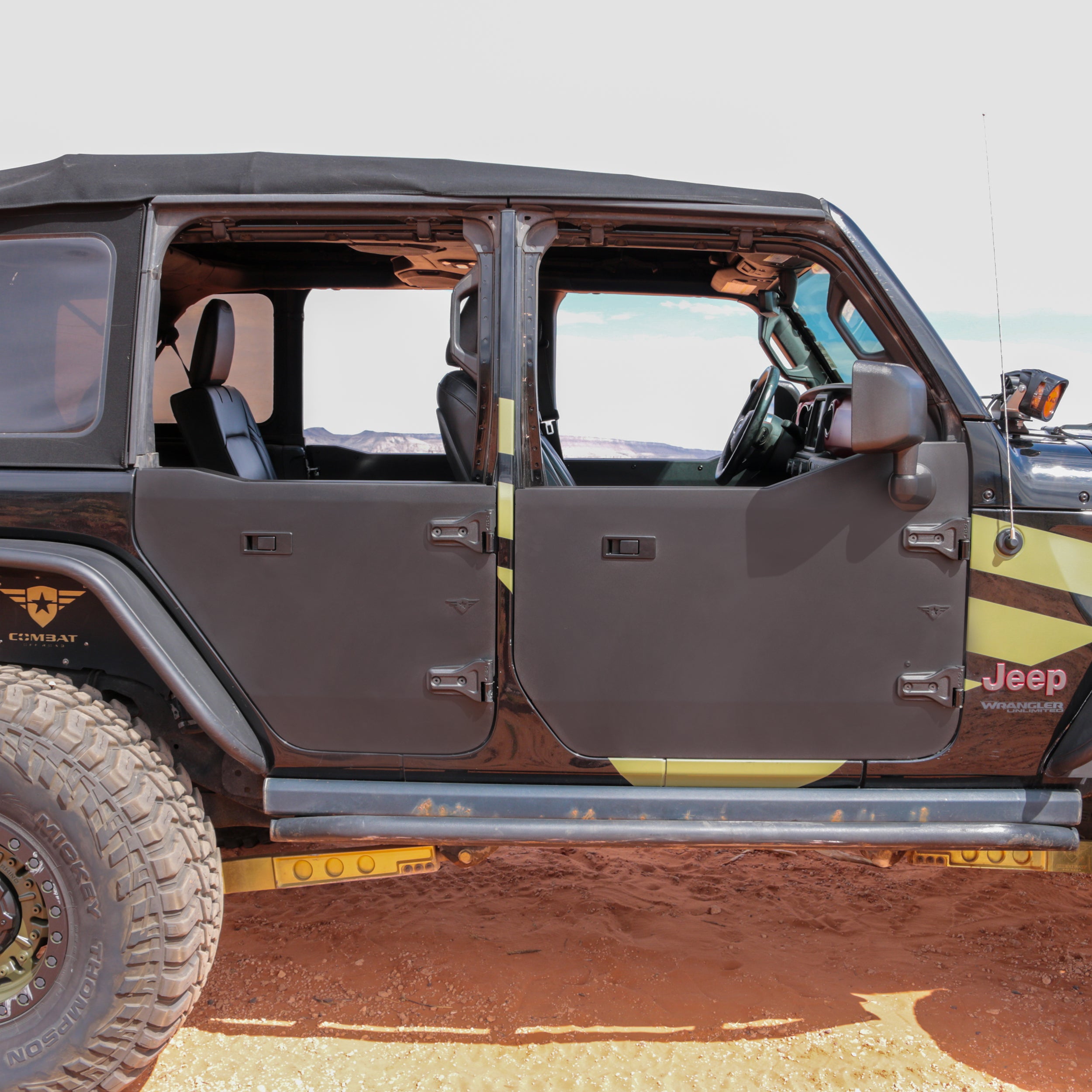 Jeep Wrangler JL 2018-2026, Combat Off Road Full Metal Jacket Aluminum Half Doors, Front Pair, Raw, view 6