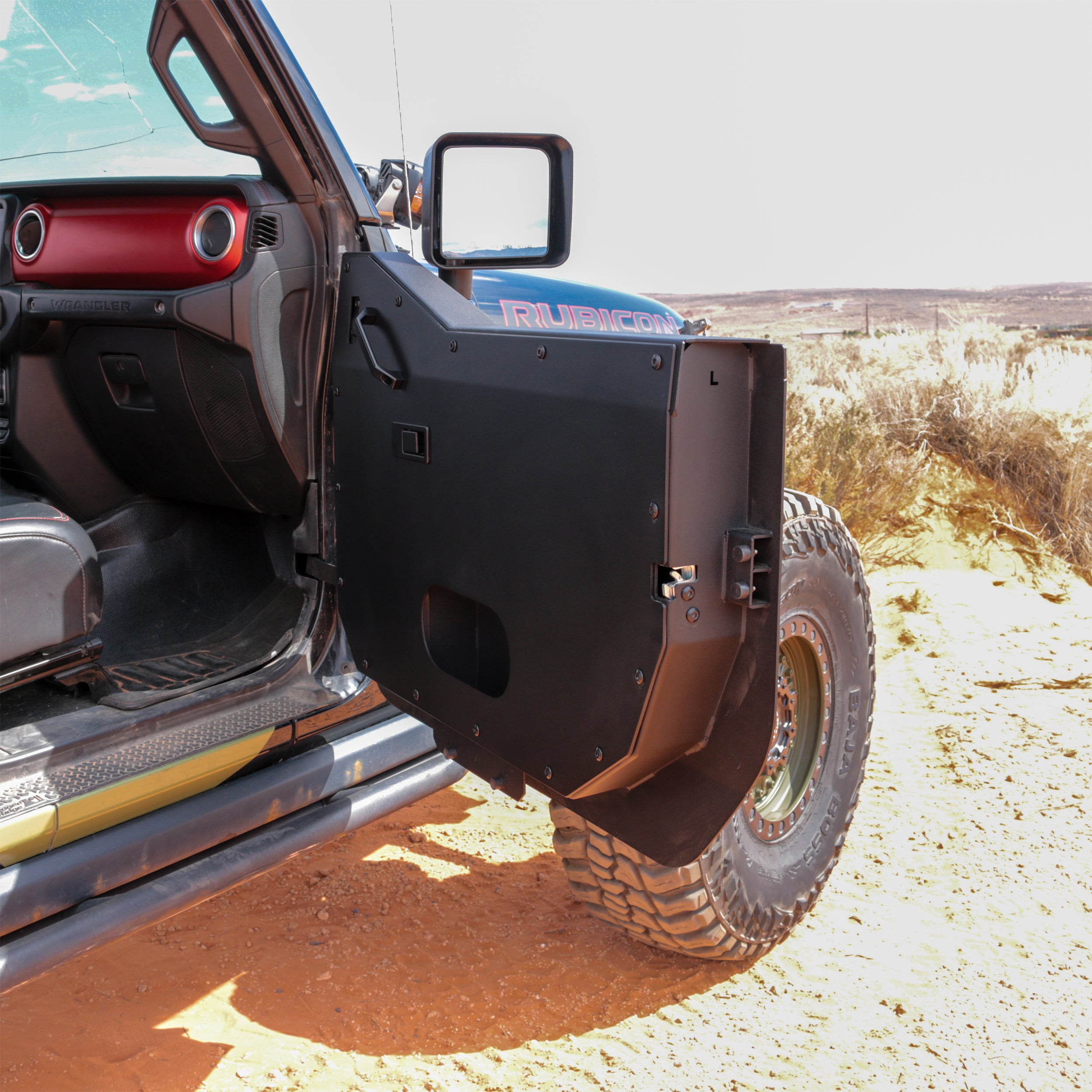 Jeep Wrangler JL 2018-2026, Combat Off Road Full Metal Jacket Aluminum Half Doors, Front Pair, Raw, view 5