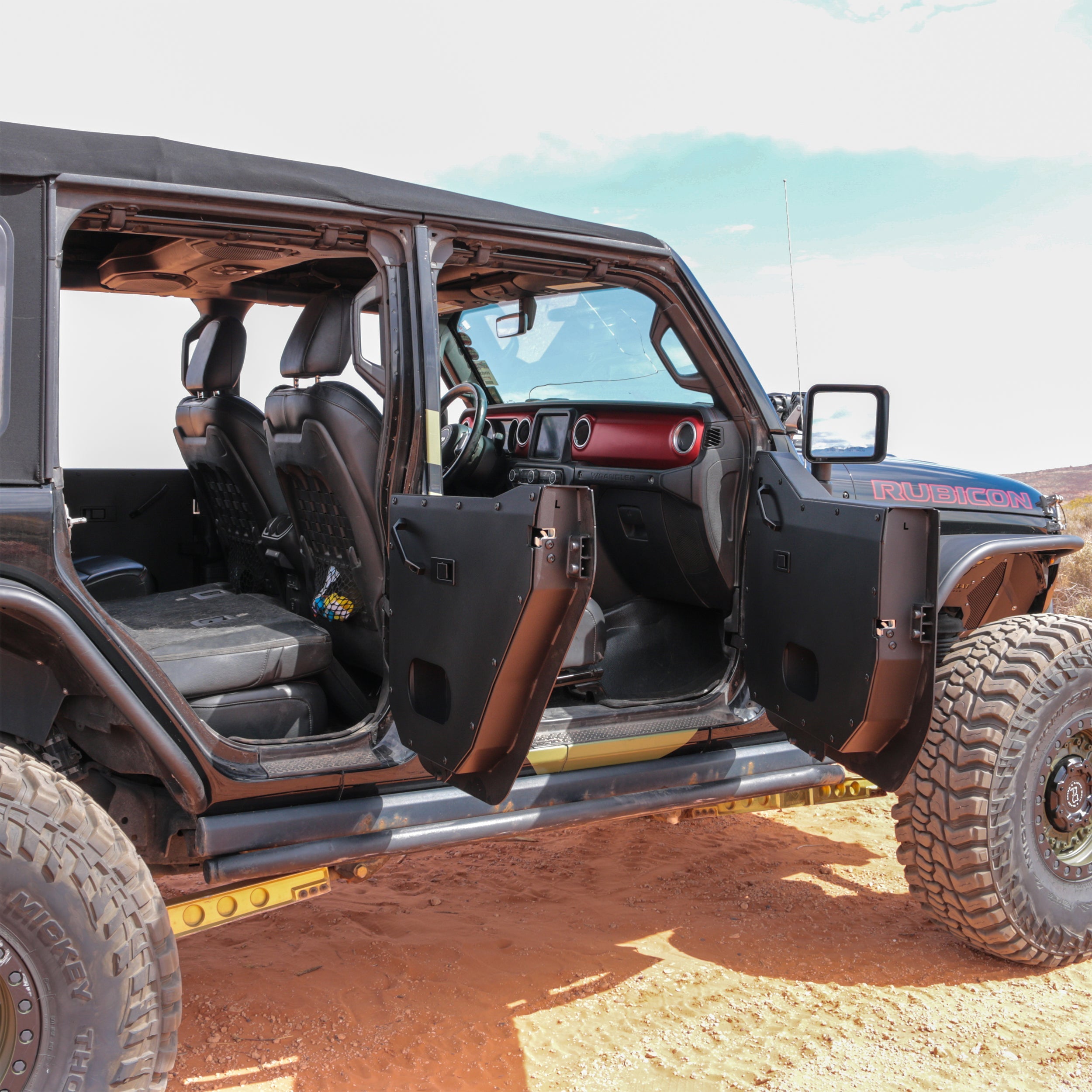 Jeep Wrangler JL Unlimited 2018-2026, Combat Off Road Full Metal Jacket Aluminum Half Doors, Rear Pair, Raw, view 7