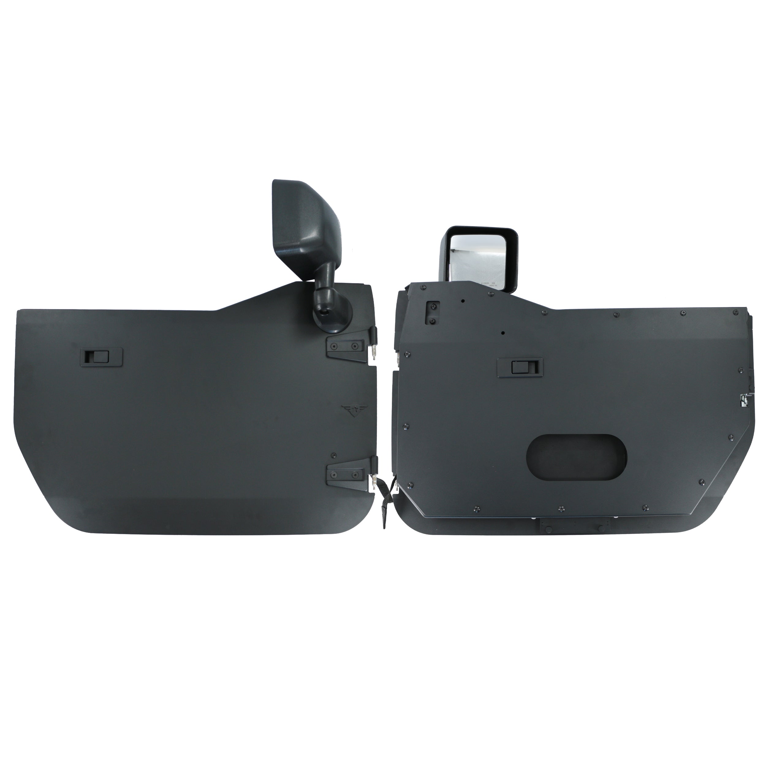 Jeep Wrangler JK 2007-2018, Combat Off Road Full Metal Jacket Aluminum Half Doors, Front Pair, Raw, view 2