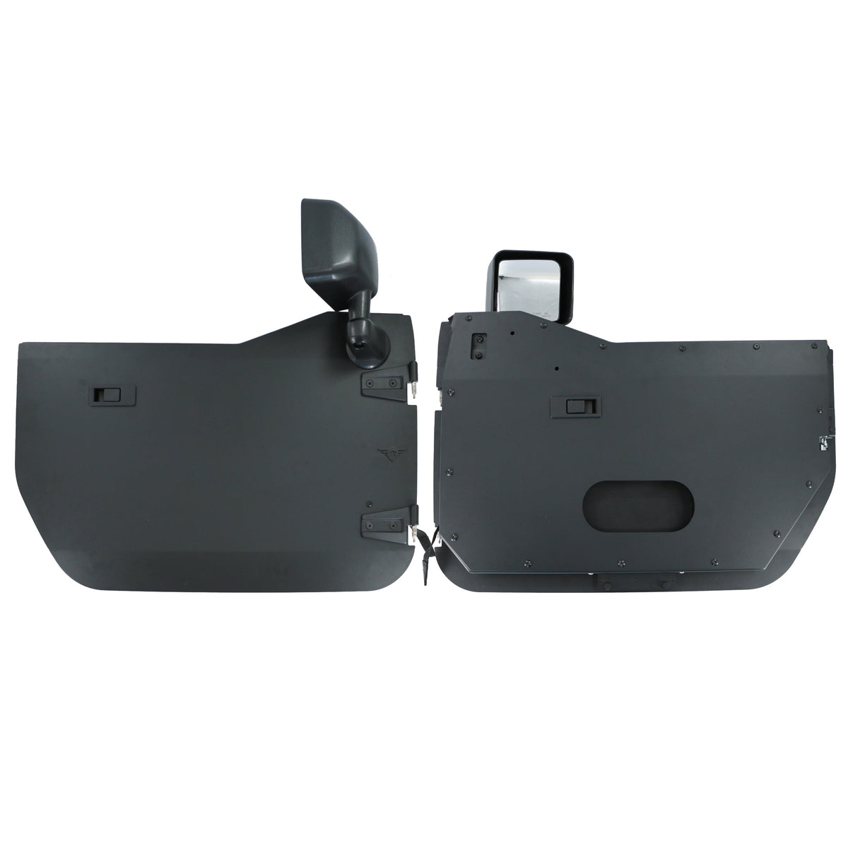 Jeep Wrangler JK 2007-2018, Combat Off Road Full Metal Jacket Aluminum Half Doors, Front Pair, Raw, view 2
