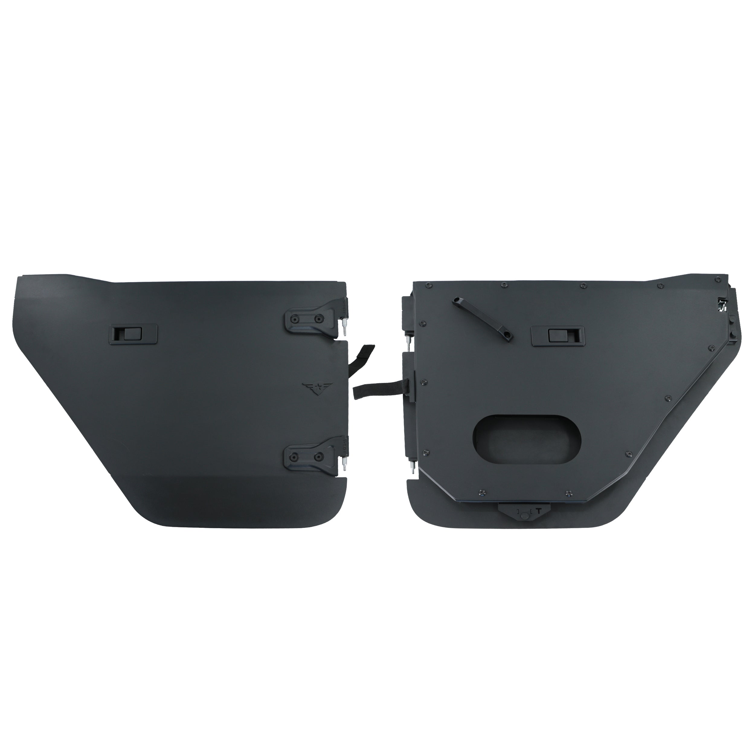 Jeep Wrangler JL Unlimited 2018-2026, Combat Off Road Full Metal Jacket Aluminum Half Doors, Rear Pair, Black, view 2