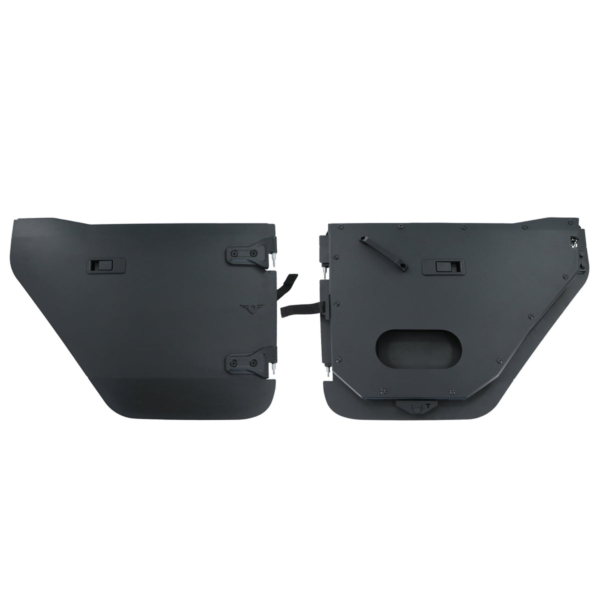 Jeep Wrangler JL Unlimited 2018-2026, Combat Off Road Full Metal Jacket Aluminum Half Doors, Rear Pair, Black, view 2
