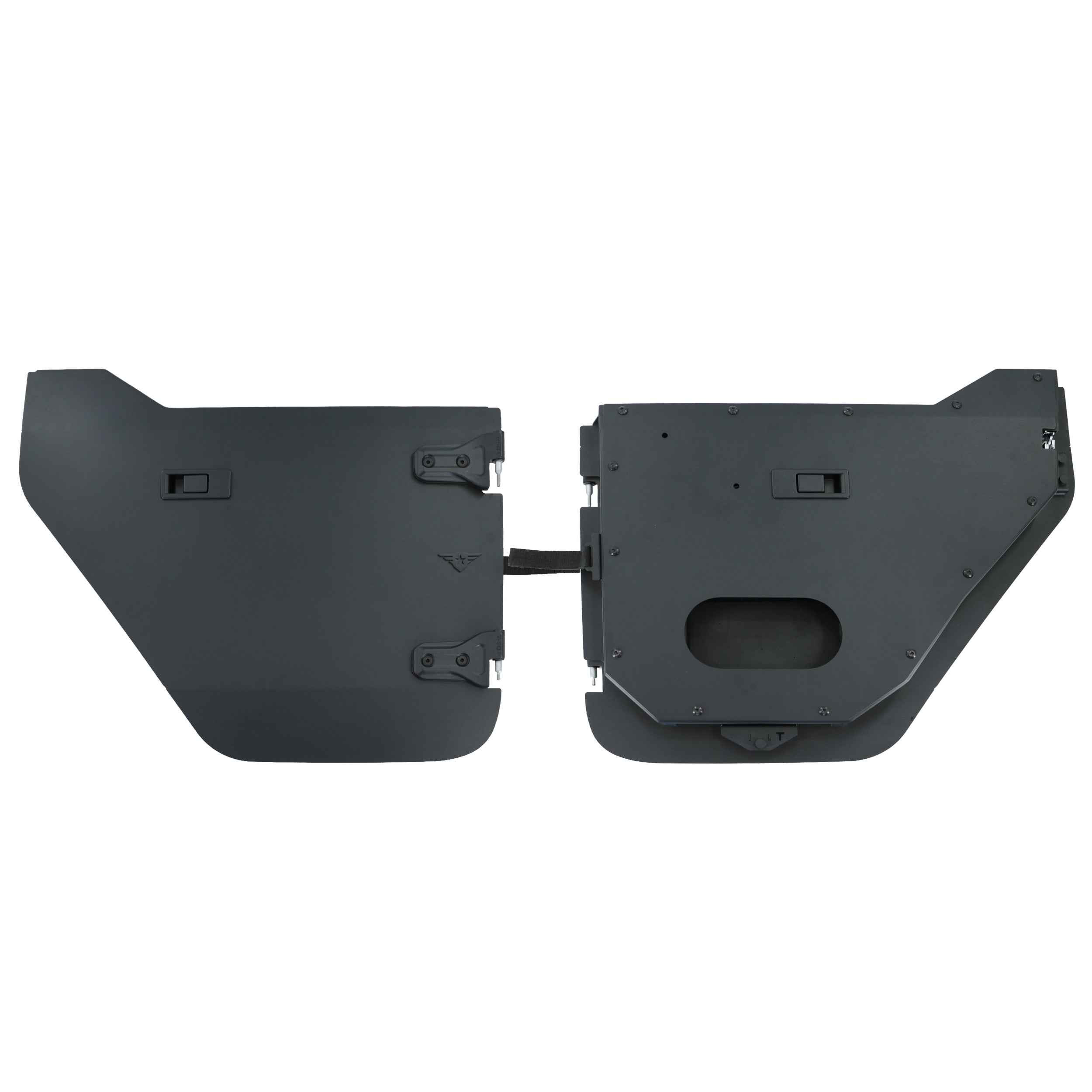 Jeep Gladiator JT 2020-2026, Combat Off Road Full Metal Jacket Aluminum Half Doors, Rear Pair, Black, view 2