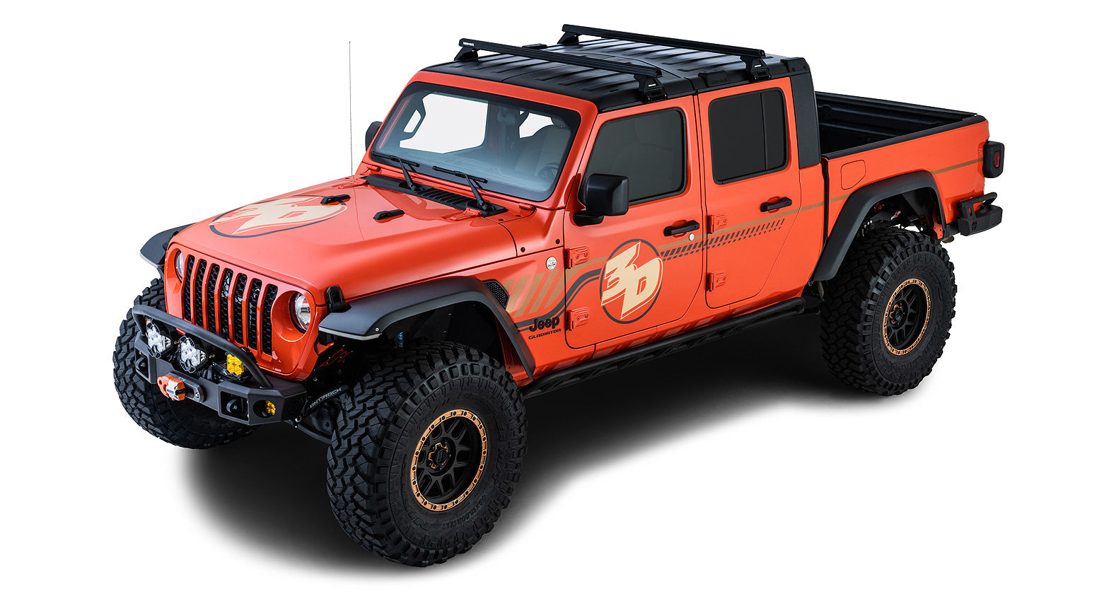 Jeep Wrangler JL 4-Door 2018-2026 & Gladiator JT 2020-2026, Rhino-Rack Heavy Duty RL110 2 Bar Roof Rack, Black, view 6