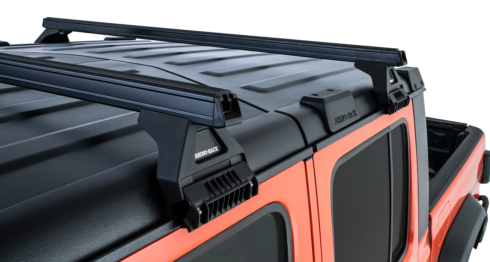 Jeep Wrangler JL 4-Door 2018-2026 & Gladiator JT 2020-2026, Rhino-Rack Heavy Duty RL110 2 Bar Roof Rack, Black, view 9