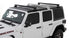 Jeep Wrangler JL 4-Door 2018-2026 & Gladiator JT 2020-2026, Rhino-Rack Heavy Duty RL110 2 Bar Roof Rack, Black, view 2