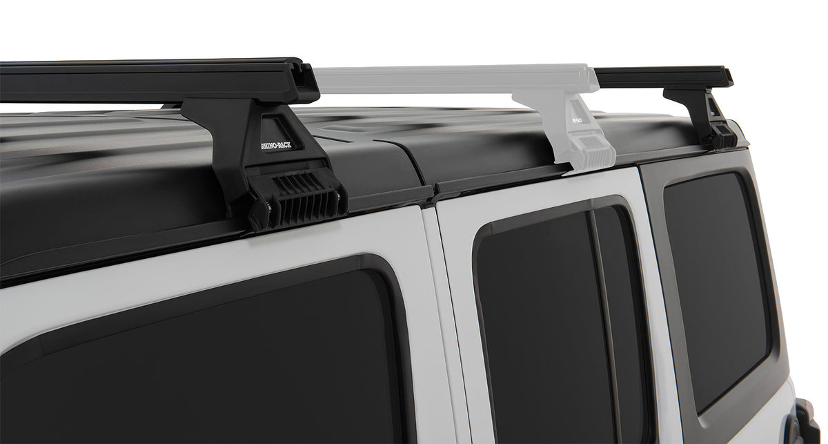 Jeep Wrangler JL 4-Door 2018-2026 & Gladiator JT 2020-2026, Rhino-Rack Heavy Duty RL110 2 Bar Roof Rack, Black, view 5