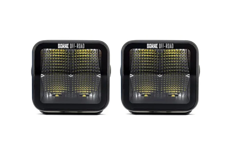 Borne Off-Road Light Pod Kit, Flood - 3x3