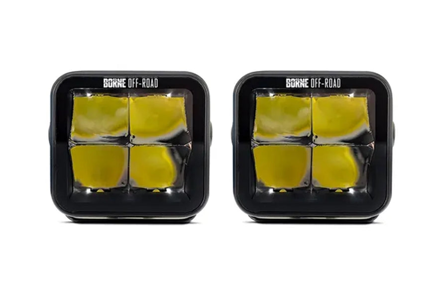 Borne Off-Road Light Pod Kit, Spot - 3x3