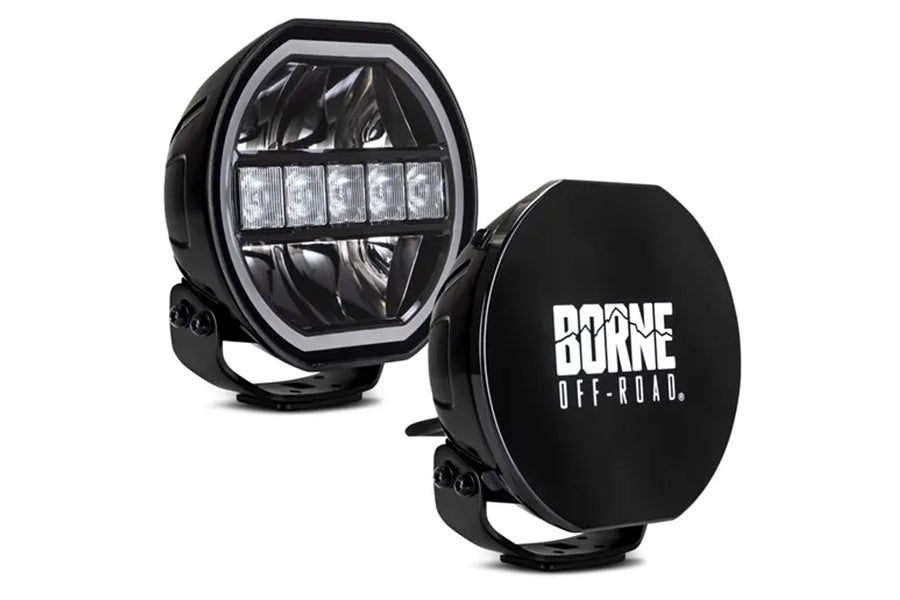 Borne Off-Road 7in Round LED Light Kit - Pair