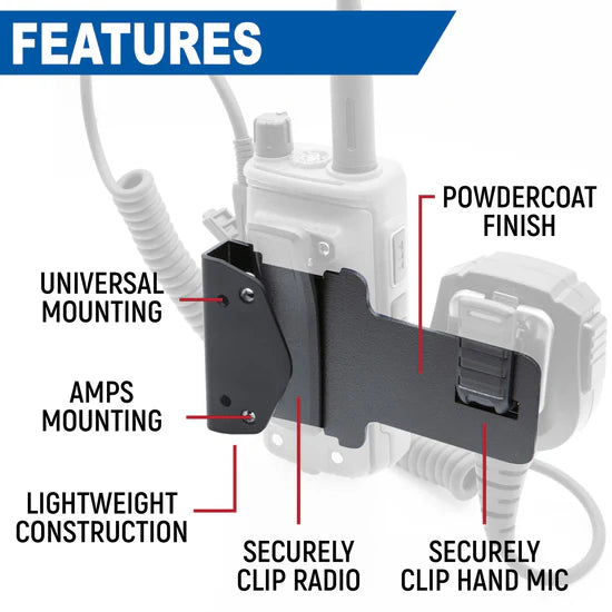 Rugged Radios Radio and Speaker Mic Mount for Handheld Radios