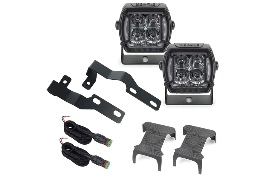 2005-14 Toyota Tacoma Oracle A-Pillar Hood Mount Brackets w/ VEGA Series Spotlights