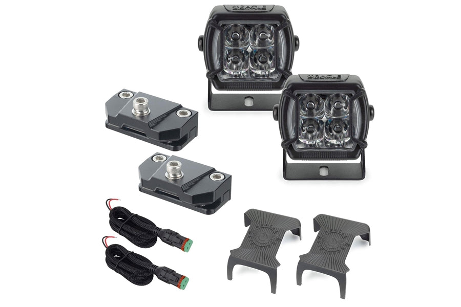 Oracle Universal A-Pillar Hood Mount Brackets w/ VEGA Series Spotlights