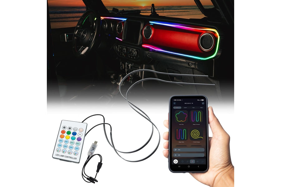 2018-2023 Jeep Wrangler JL/Gladiator JT Oracle Dynamic ColorSHIFT LED Interior Dash Board Kit